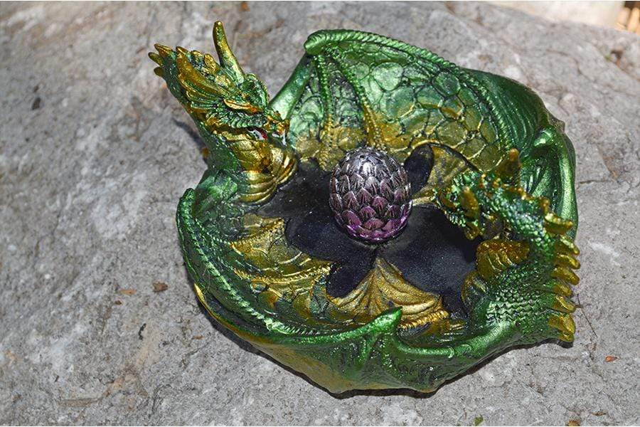 Home Decor 4 1/4" Double Dragon ashtray/incense burner