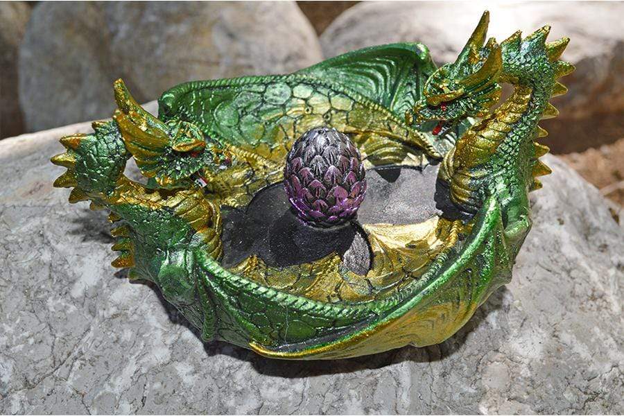 Home Decor 4 1/4" Double Dragon ashtray/incense burner