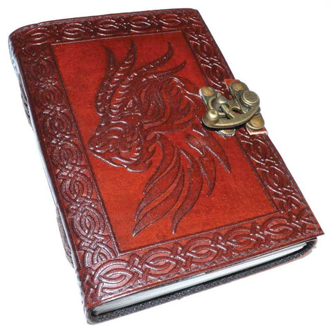 Celtic Dragon Leather Journal with Latch