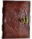 Fairy Moon leather blank book w/latch
