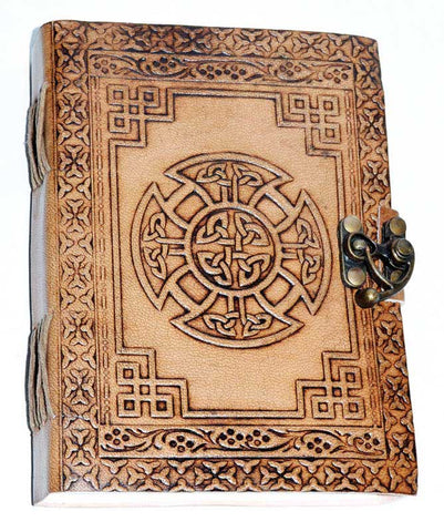 Leather Celtic Cross Journal with Latch