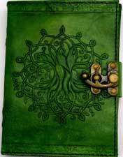 Leather Green Tree of Life Journal