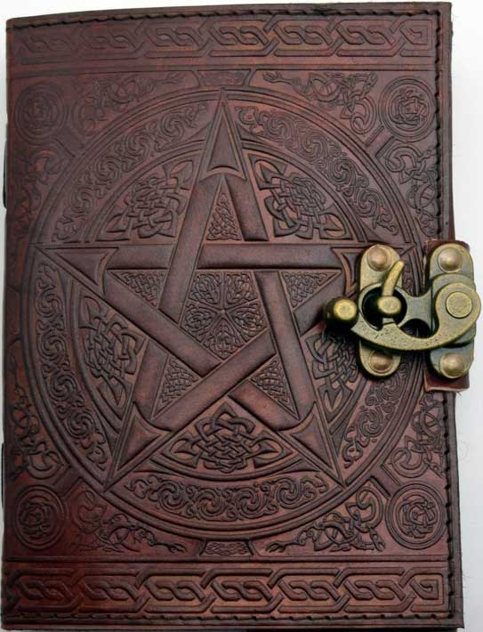 Journals Leather Journal Brown Pentagram with Latch