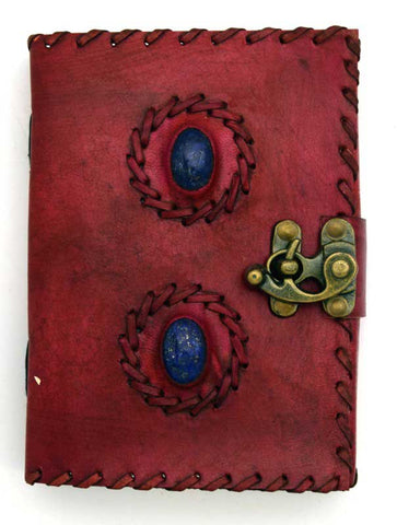 Leather Journal with Lapis Stones and Latch