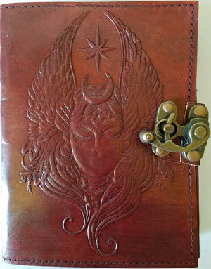 Journals Moon Goddess leather blank book w/latch