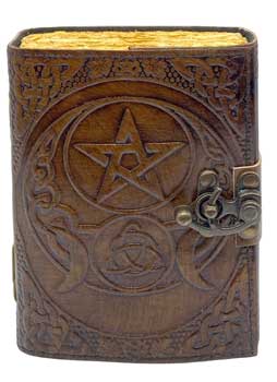 Pentagram/ Triquetra | Aged Looking Paper leather w/ latch