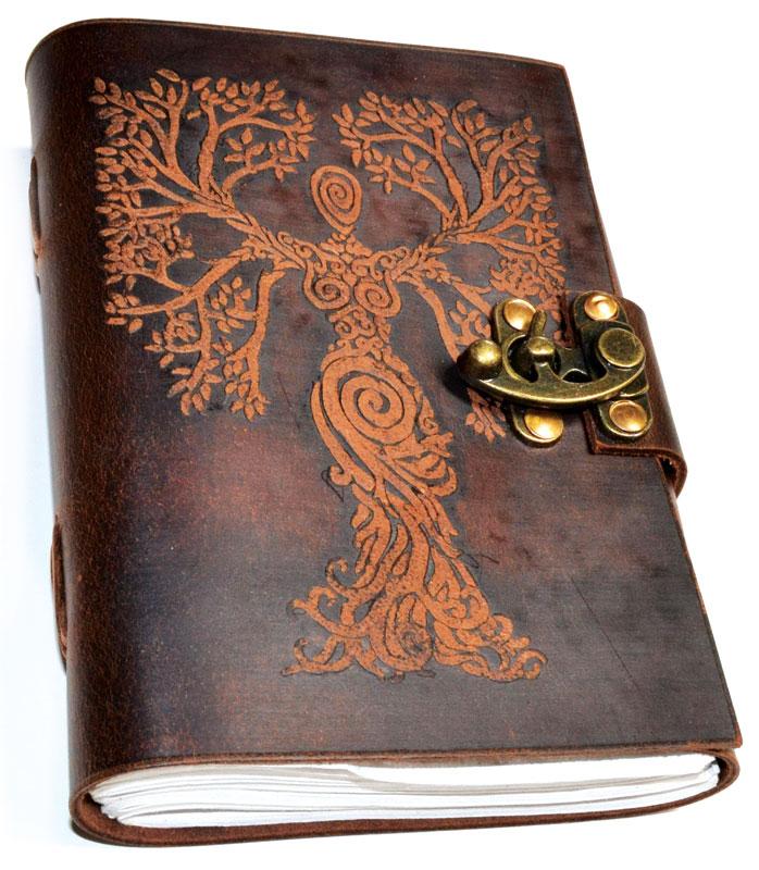 Journals Tree Woman Leather Journal with Latch