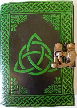 Triquetra | Green Leather Journal with Latch