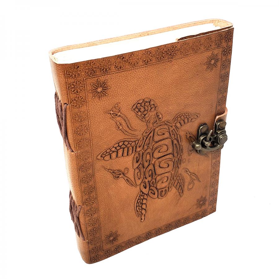 Journals Turtle Leather Journal 5x7" with Latch Closure