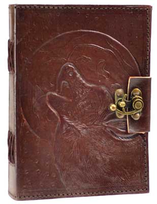 Wolf Moon Leather Journal with Latch