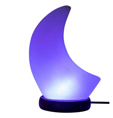 USB Salt Lamp w/ Multicolored LED - White Moon