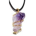 Necklaces Amethyst wire wrapped necklace