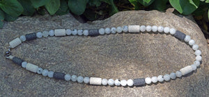 Necklaces Healing Necklace - Goddess Intuition - Moonstone with Basalt