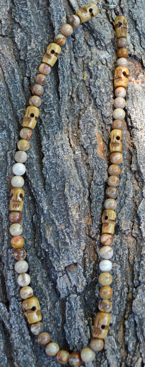 Necklaces Healing Necklace - Petrified Wood and Buffalo Bone