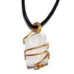 Necklaces Selenite wire wrapped necklace
