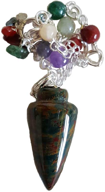 Pendulums Bloodstone Pendulum | 7-Chakra Teardrop
