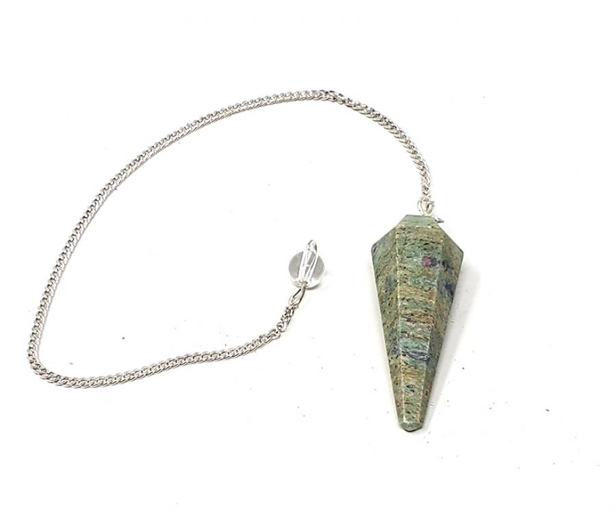 Pendulums Ruby Fuchsite Gemstone Pendulum with Chain