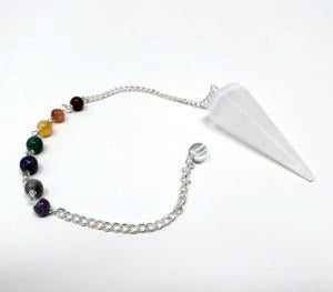 Pendulums Selenite Gemstone Pendulum with Chakra Chain