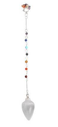 Pendulums Selenite Pendulum | 7-Chakra, Teardrop