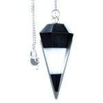 Pendulums Tourmaline & White Agate Pendulum | 6-sided