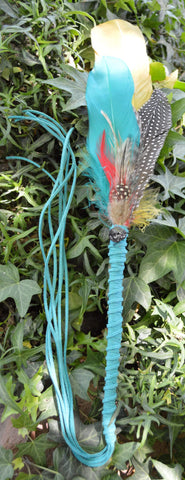 Joyous Journeys I - Ceremonial Prayer Feather Wand with Tourmaline