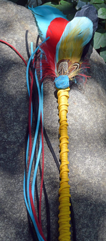 Joyous Journeys II - Ceremonial Prayer Feather Wand with Apatite