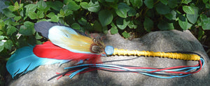 Prayer Feather Joyous Journeys II - Ceremonial Prayer Feather Wand with Apatite