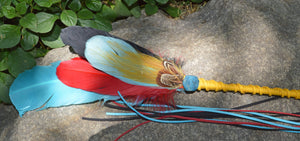 Prayer Feather Joyous Journeys II - Ceremonial Prayer Feather Wand with Apatite