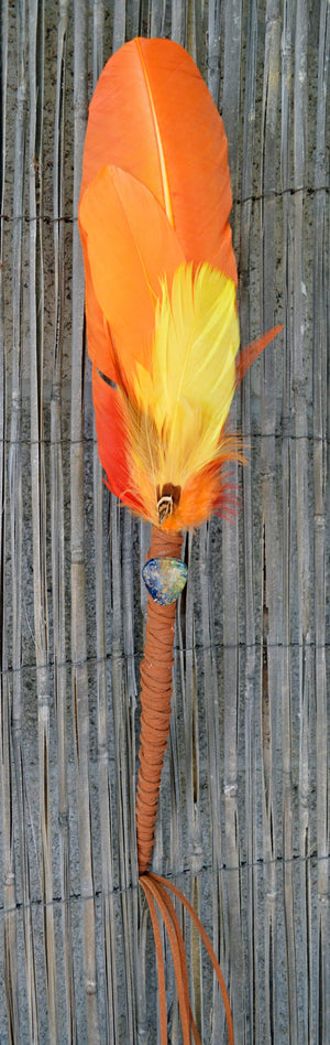 Prayer Feather Revealing Transformation II | Ceremonial Prayer Feather Wand with Jasper Arrowhead