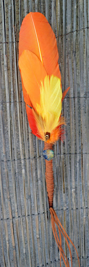 Prayer Feather Revealing Transformation II | Ceremonial Prayer Feather Wand with Jasper Arrowhead