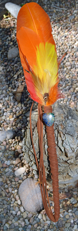 Prayer Feather Revealing Transformation II | Ceremonial Prayer Feather Wand with Jasper Arrowhead