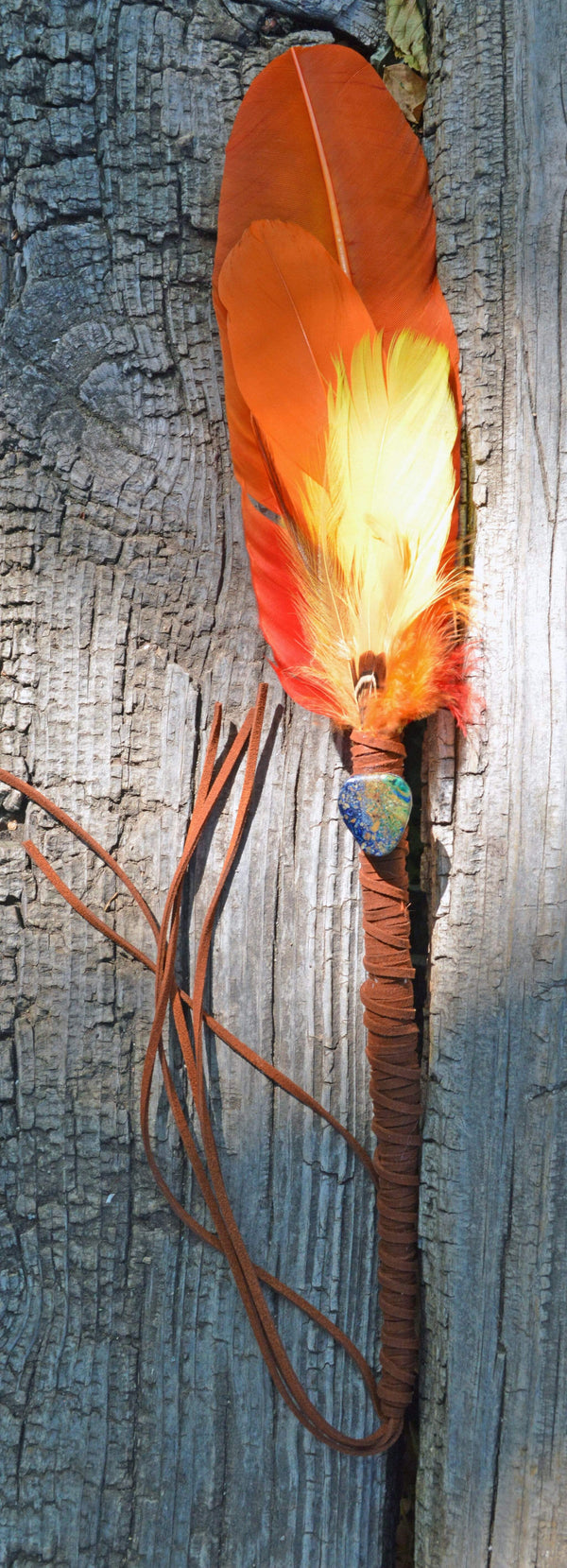 Prayer Feather Revealing Transformation II | Ceremonial Prayer Feather Wand with Jasper Arrowhead