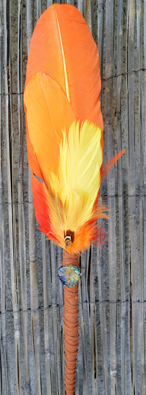 Prayer Feather Revealing Transformation II | Ceremonial Prayer Feather Wand with Jasper Arrowhead