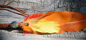 Prayer Feather Revealing Transformation II | Ceremonial Prayer Feather Wand with Jasper Arrowhead