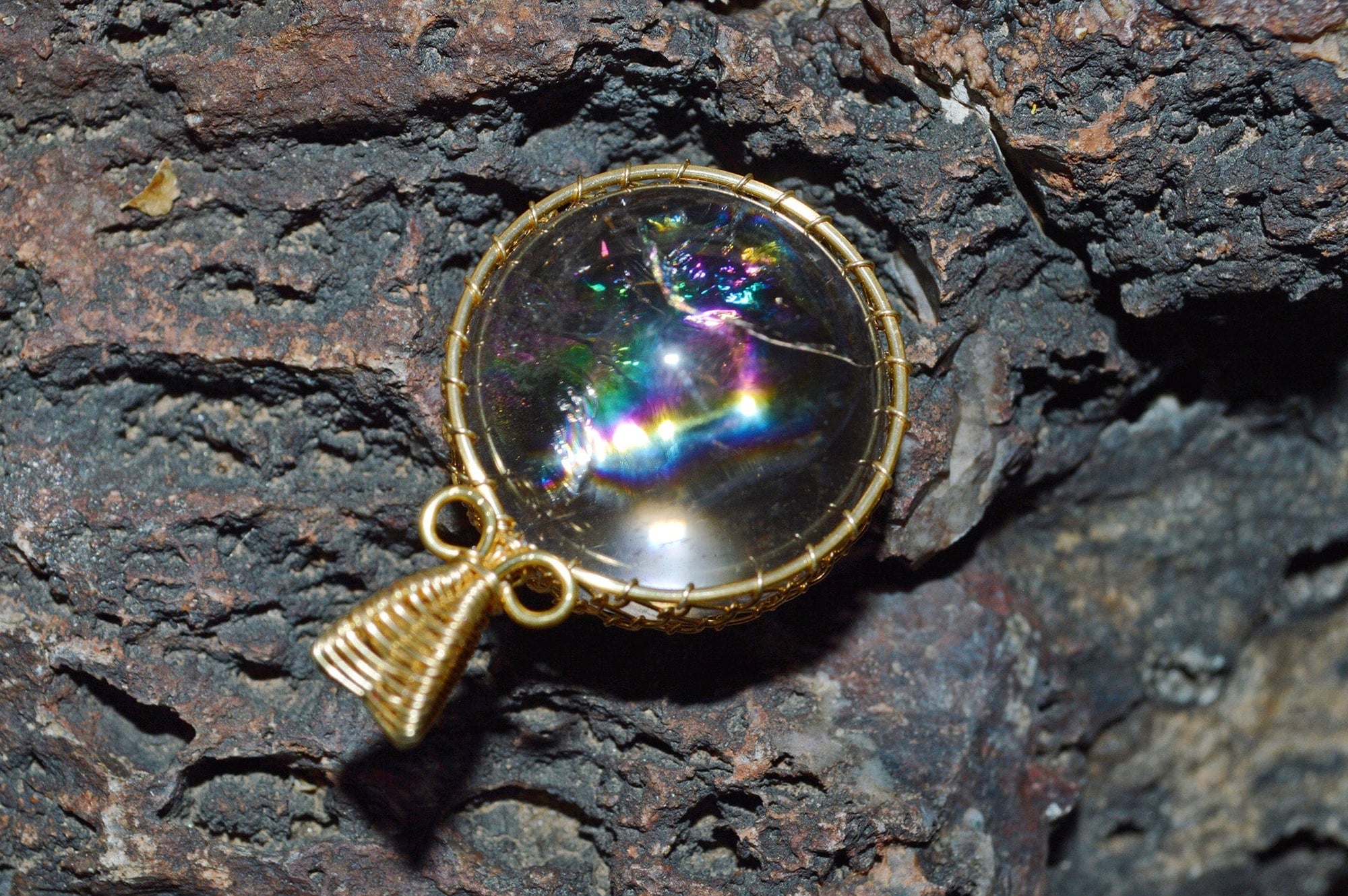 Rainbow Quartz - Sphere - Necklace Pendants