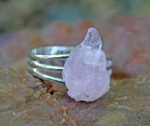 Rings Large Manifestation Ring - Emotional Healing - Pink Kunzite