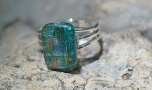 Rings Manifestation Ring - Psychic Heart - Blue Green Kyanite