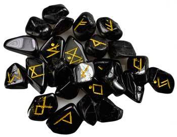 Runes Black Tourmaline Rune Set