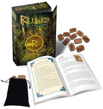 Runes Runes: Gods Magical Alphabet Deck, Book & Runes
