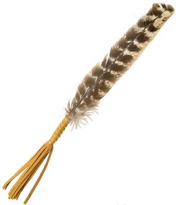 Smudge Incense Accessories Leather Wrapped Smudging Feather | 10