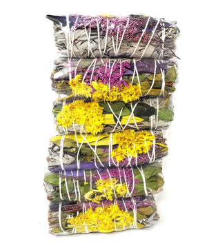 Smudge Sticks Calendula Floral Sage -White Sage with colorful Calendula Flowers | 1 Bundle