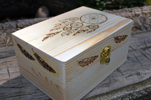 Tarot Accessories Dreamcatcher Pine Wood Box | 4" x  6"