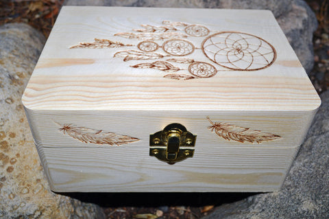 Dreamcatcher Pine Wood Box | 4