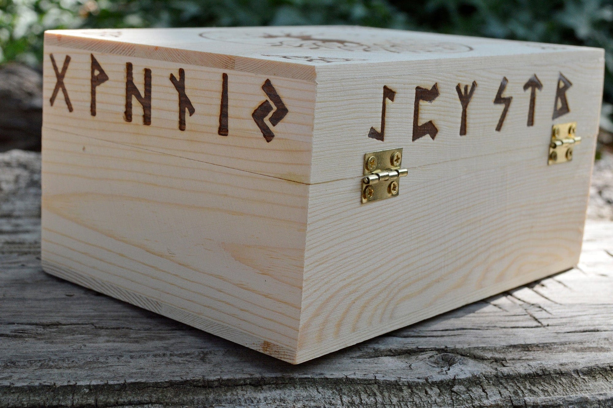Tarot Accessories Tree of Life | Runes | Celtic Pine Wood Box | 4" x  6"