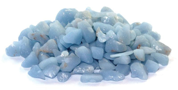 Tumbled Stones 1 lb Angelite tumbled chips 5-7mm